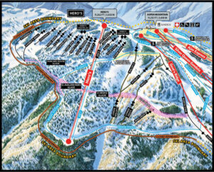 Trail Map Of Aspen Mountain Including New Hero's Terrain