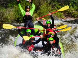 Ruth Kruger rafting on the Colorado River in Glenwood Springs, Colorado